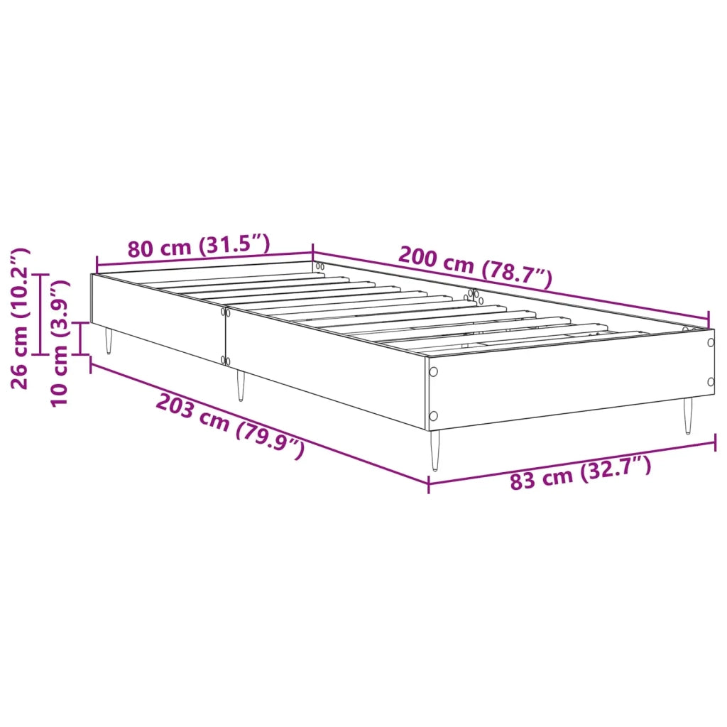 Struttura del letto Rovere Sonoma 80 x 200 cm 8009045