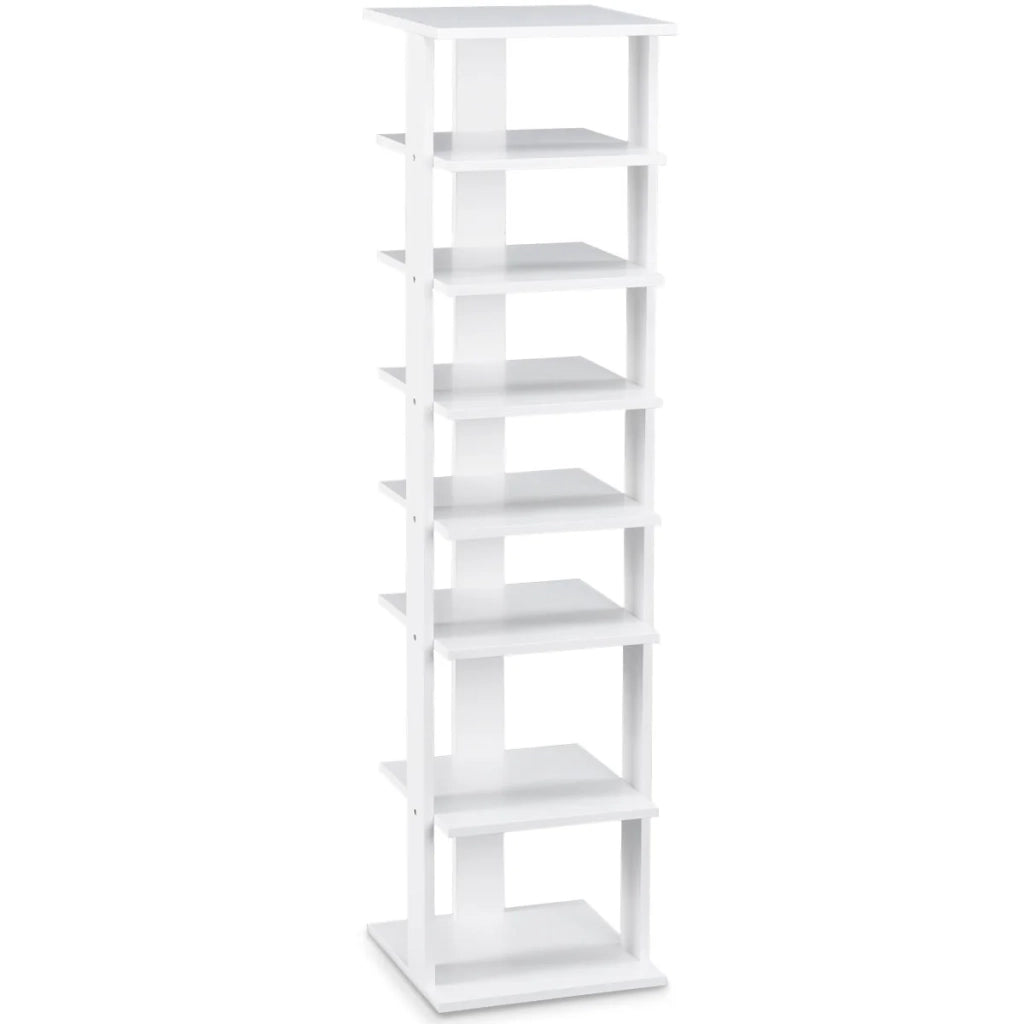 Scarpiera contenitore 26,5 x 27,5 x 110 cm 7 ripiani spaziosi dal design moderno bianco 20_0012070