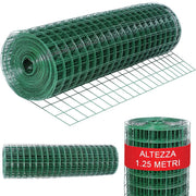 Rete Metallica Elettrosaldata 1,25 x 25 mt Maglia 50x75mm Zincata per Recinzione