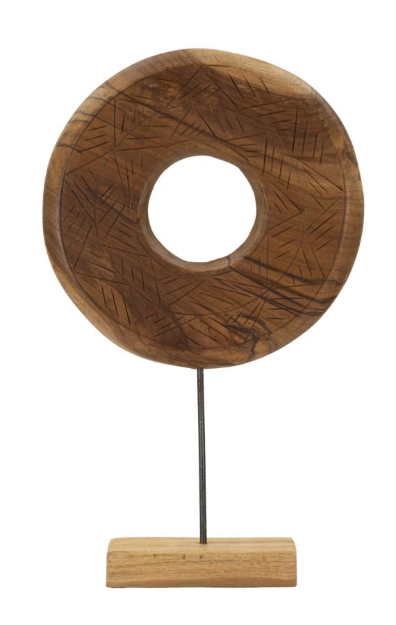 Scultura Dorat Cerchio 35x10x58 cm in Teak Riciclato