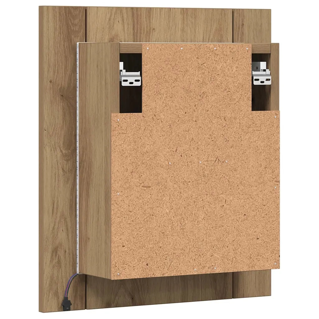 Mobile Bagno Specchio LED Rovere 40x12x45 cm Multistrato 856280