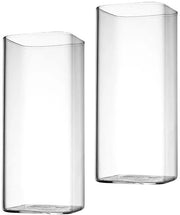 Set di bicchieri in vetro borosilicato da 350 ml - Confezione da 2 - Bicchieri quadrati - Vetro borosilicato - Resistenti al calore - Resistenti al lavastoviglie - Bicchieri per acqua
