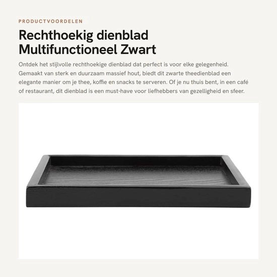 Piattaforma multifunzionale in legno nero rettangolare con trattamento antiscivolo, dimensioni 22x15cm