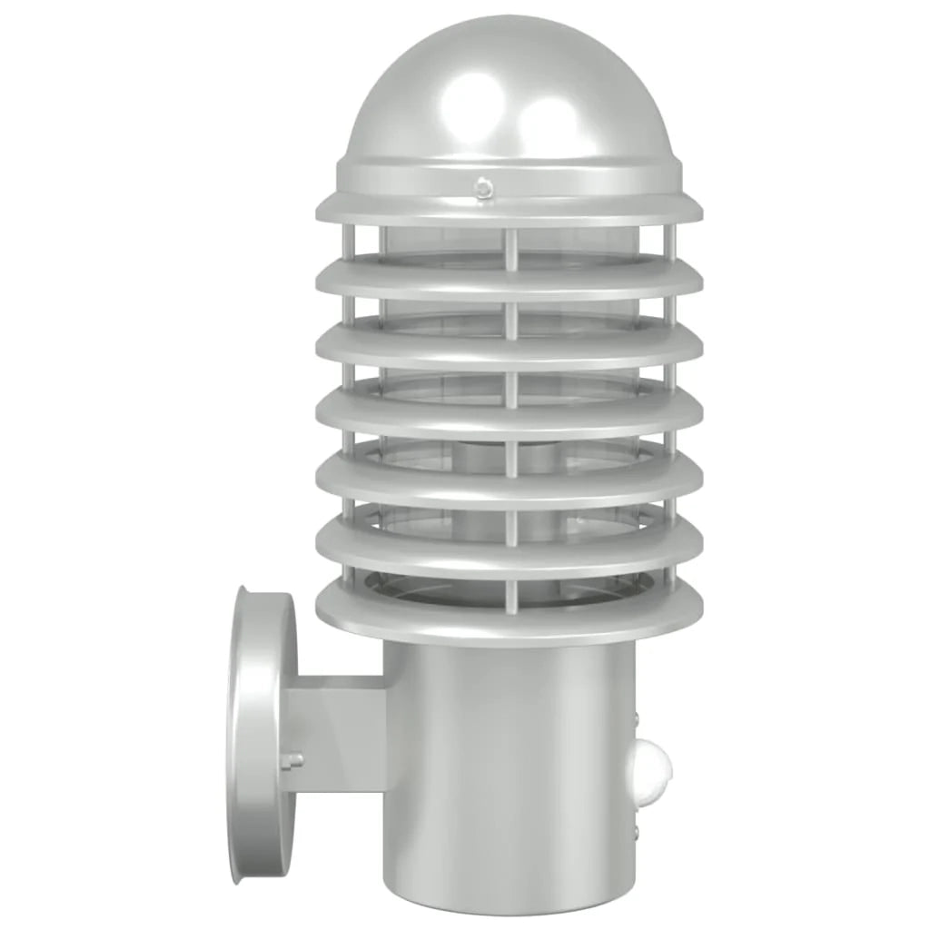 Applique da esterno con sensore di movimento 15 x 15 x 33,5 cm moderna illuminazione di sicurezza in acciaio inox argento 02_0056569