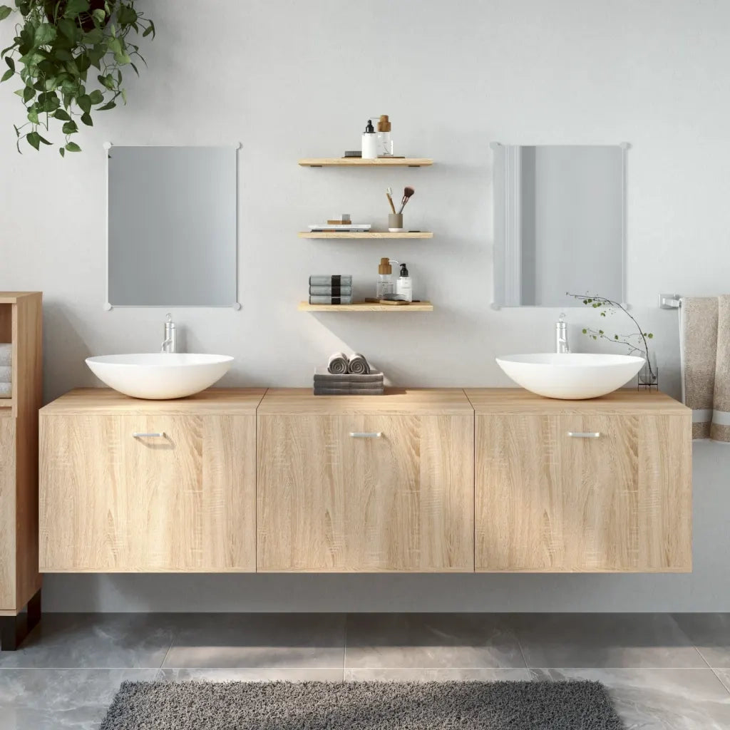 Set Mobili da Bagno | Armadio da bagno 6 pz Rovere in Legno Multistrato