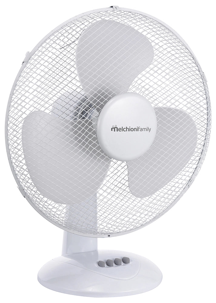 Melchioni Family Ventilatore da tavolo 40 cm 3 velocità MF 2404T40 oscillazione Bianco