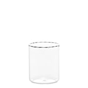 Set 6 Bicchieri Tumbler Intrecci in Vetro Borosilicato Soffiato a Mano, Elegante Design Bianco e Nero per Bevande, Cocktail e Dessert, 6 Pezzi