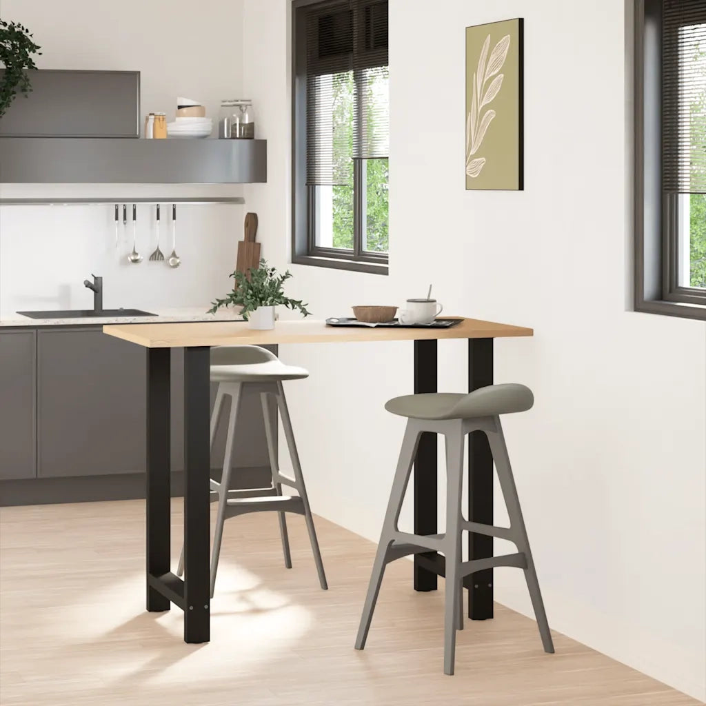 Gambe per tavolo da bar nere 2 pz 60x(100-101) cm in acciaio 4013344