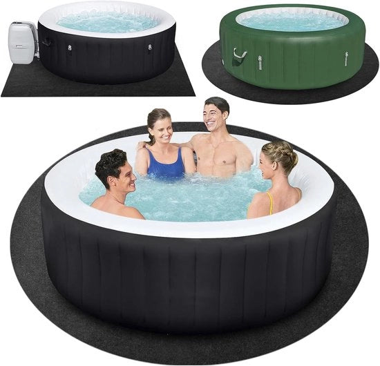 Mat Hot Tub Opblaasbaar Ronde 228,6 cm - Antislip e Assorbe Acqua - Protezione per Spa e Piscina
