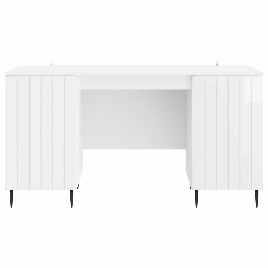Scrivania Bianco Lucido 142,5 x 50 x 75 cm Legno ingegnerizzato