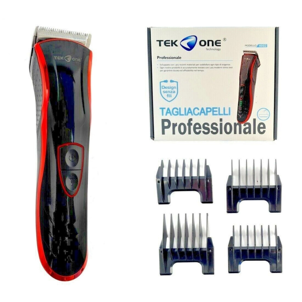 Tagliacapelli professionale rasoio barba elettrico ricaricabile 4 guide 4002