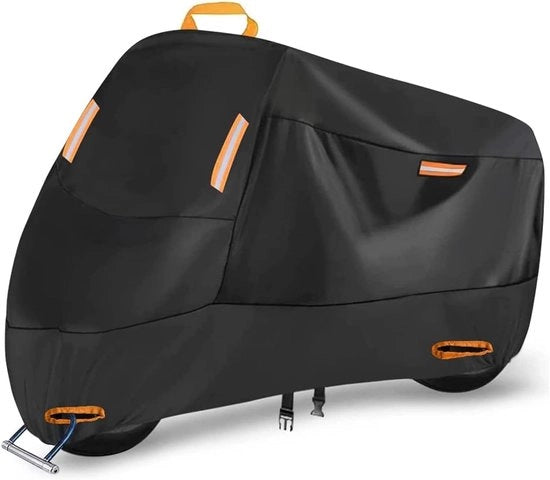 Hoesa Motor 300D - Hoesa Duurzame e Acqua-Resistente Copertura per Esterno per Tutti gli Anni - 4 Strisce Riflettenti e Fessure per Chiusura - Adatto per Motrici fino a 86" Yamaha Honda Suzuki - XXL: 218 x 94 x 127 cm