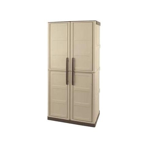ARMADIO PORTASCOPE CON 3 RIPIANI IN PLASTICA BEIGE DIMENSIONI 70X39XH165 CM