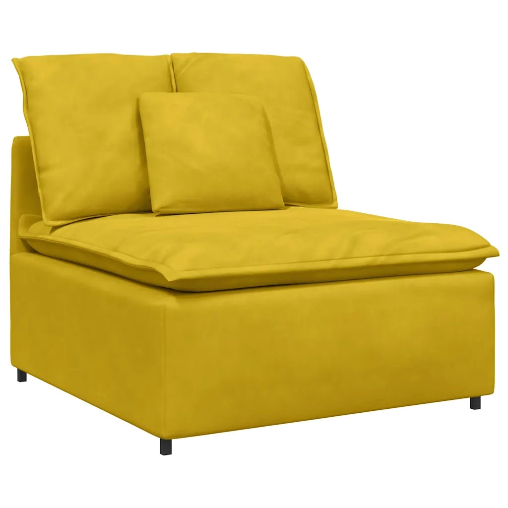 Modulo Centrale Divano Modulare con Cuscini Giallo 100 cm 4104435