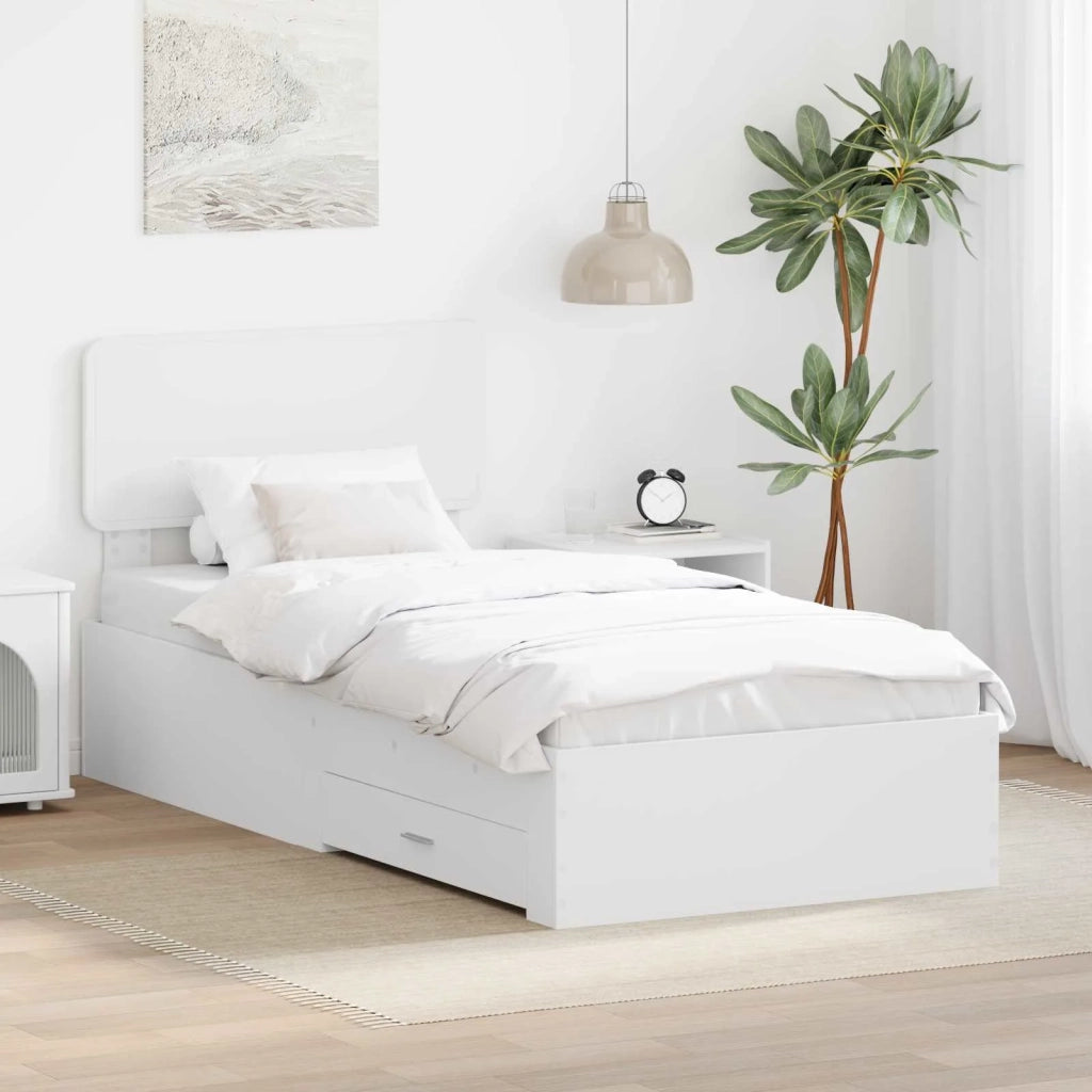 Struttura del letto Bianco 90 x 190 cm Legno multistrato