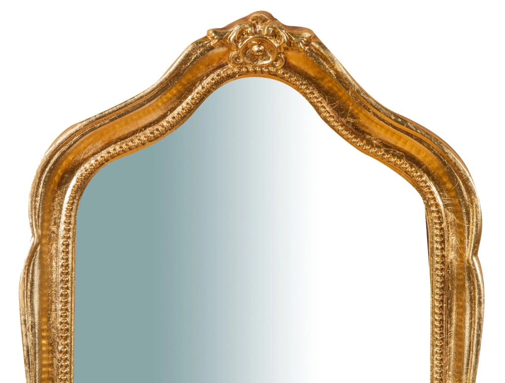 Biscottini Specchiera da parete in legno finitura foglia oro anticato L33xPR3xH79 cm Made in Italy