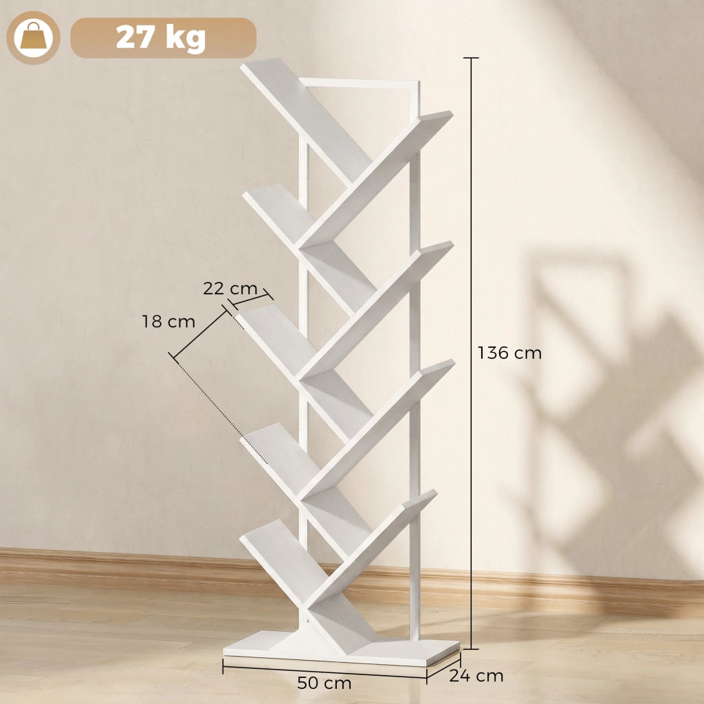 Libreria a 9 ripiani con scaffale in legno e metallo ¨C Xylo ¨C bianco industriale divisorio