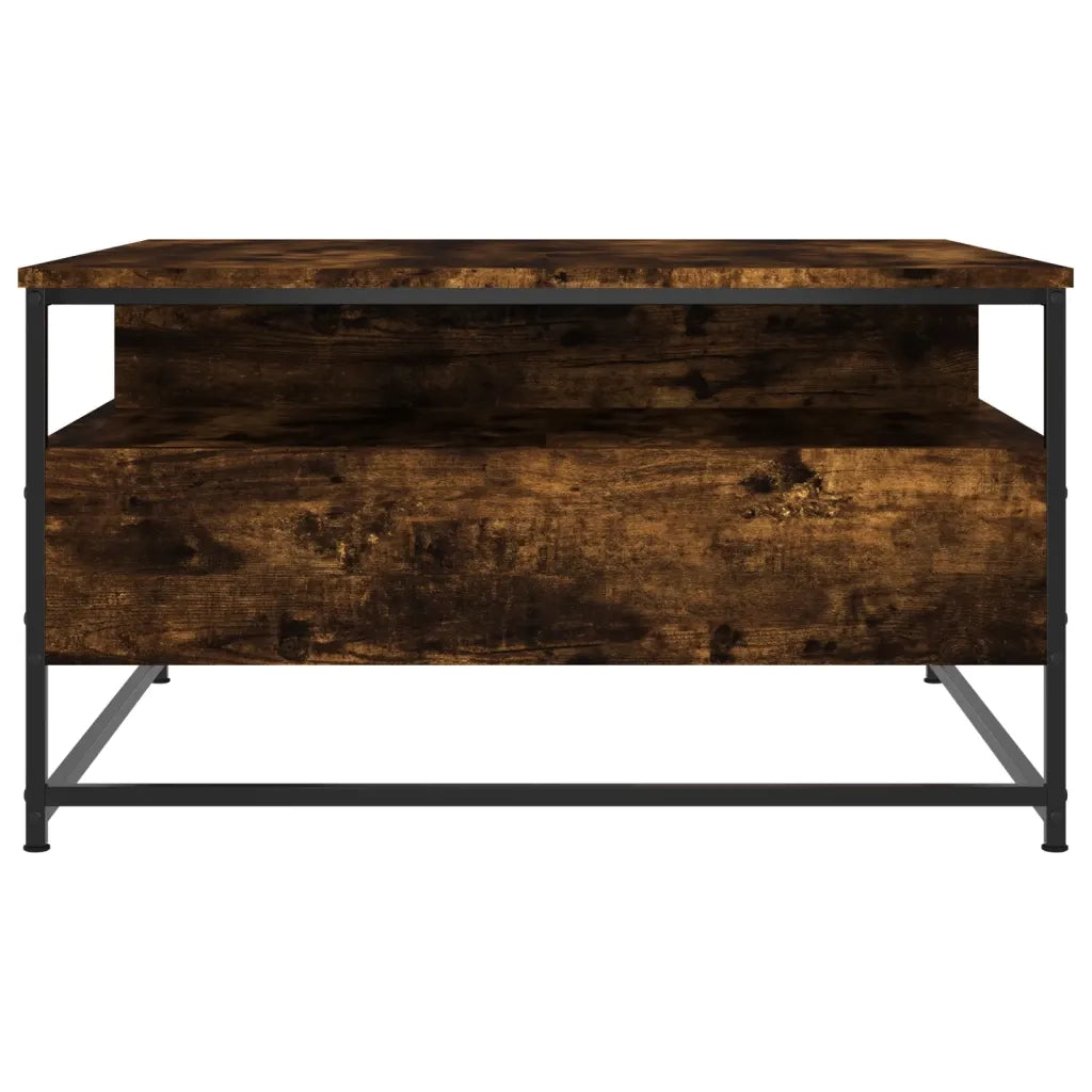 Tavolino da Salotto Rovere Fumo 80x80x45 cm Legno Multistrato 835291