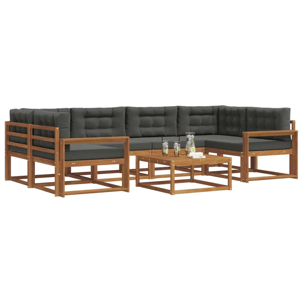 Set di divani da esterno con cuscino 7 pcs Naturale e Antracite 3367270