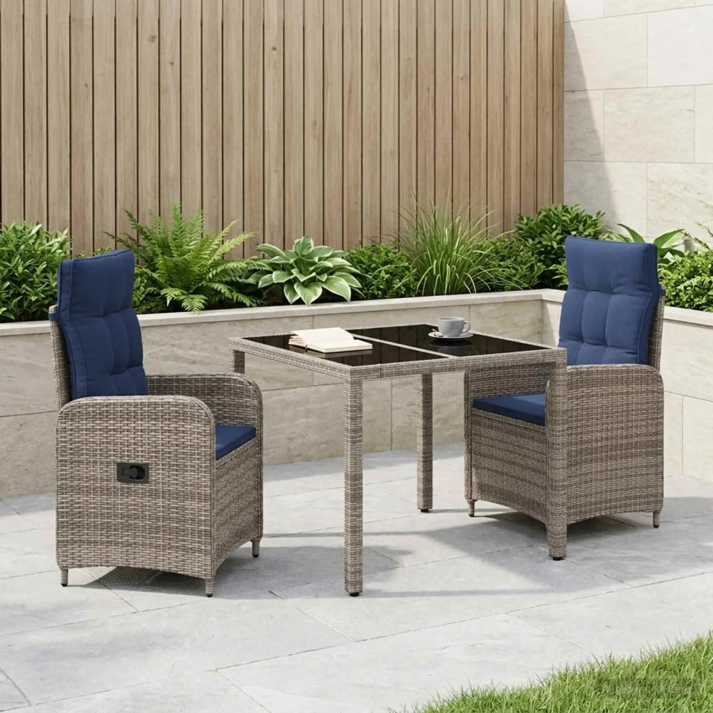 Set da pranzo per esterni 3 pz polyrattan 3422328
