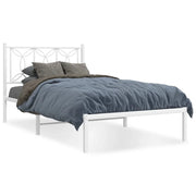Letto singolo | Letto per adulti | Giroletto con Testiera Metallo Bianco 100x190 cm