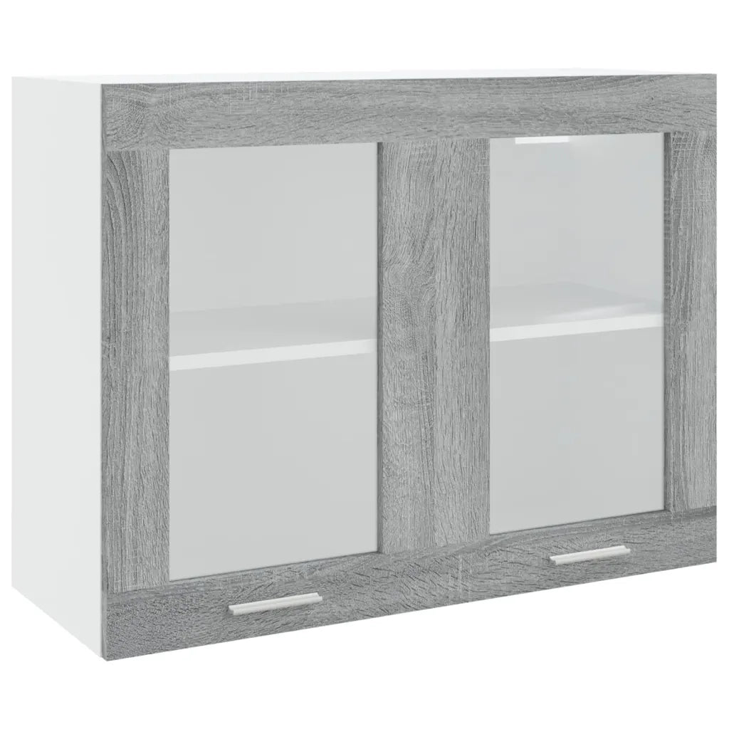 Pensile “Lyon” Grigio Sonoma 80x31x60 cm Vetro e 815595