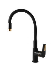 Miscelatore lavello in memory foam ottone nero opaco oro COLORADO H. 36 cm