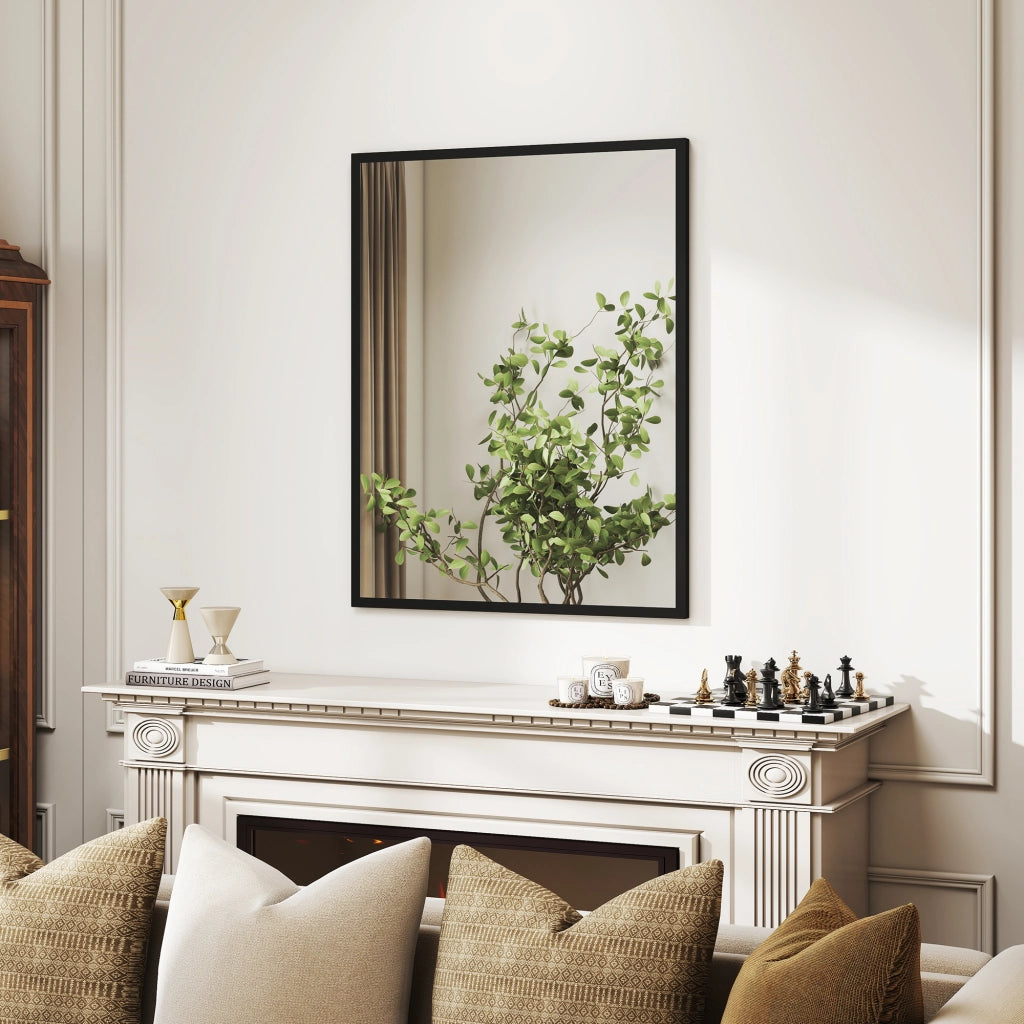 Specchio da parete rettangolare ¨C Xylo ¨C cornice legno nero 90x70 cm