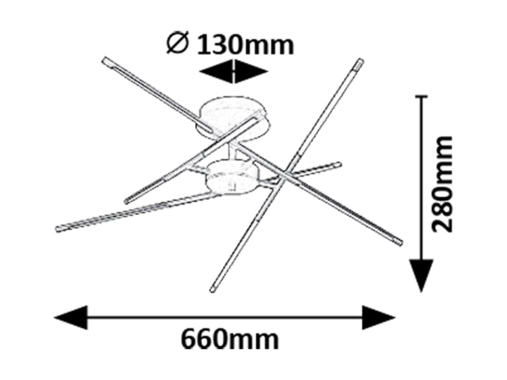 Plafoniera LED Rabalux Henli2 moderna nera 66cm 40W 3000K