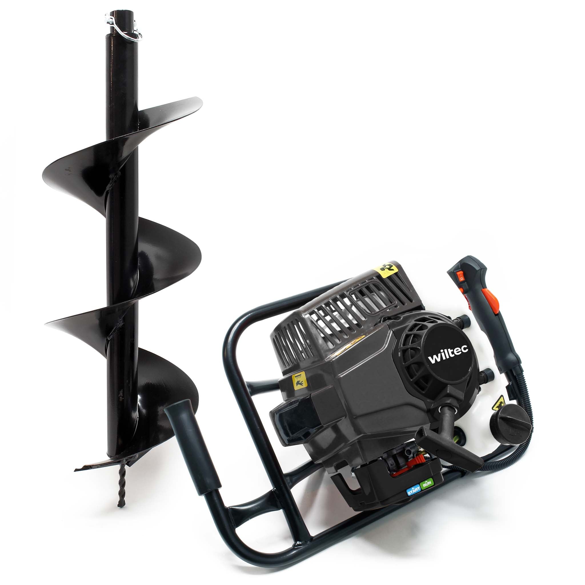 Mototrivella a benzina, motore a 2 tempi di 3 CV 63,3 ccm, con punta elicoidale Ø300mm