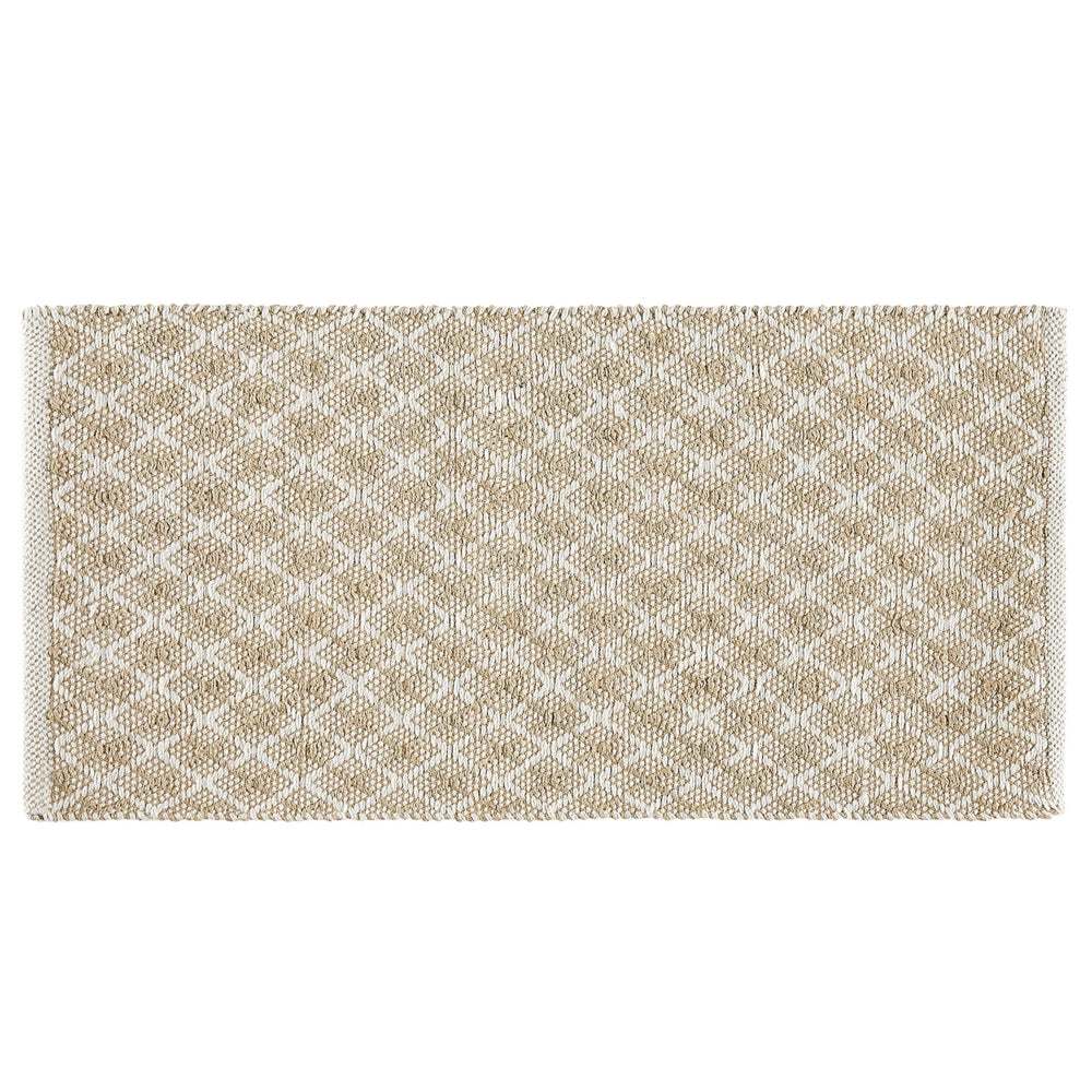 Tappeto passatoia Beige Iuta e Lana 50 x 80 cm Piccolo Tessuto a Mano Boho Corridoio Camera da Letto