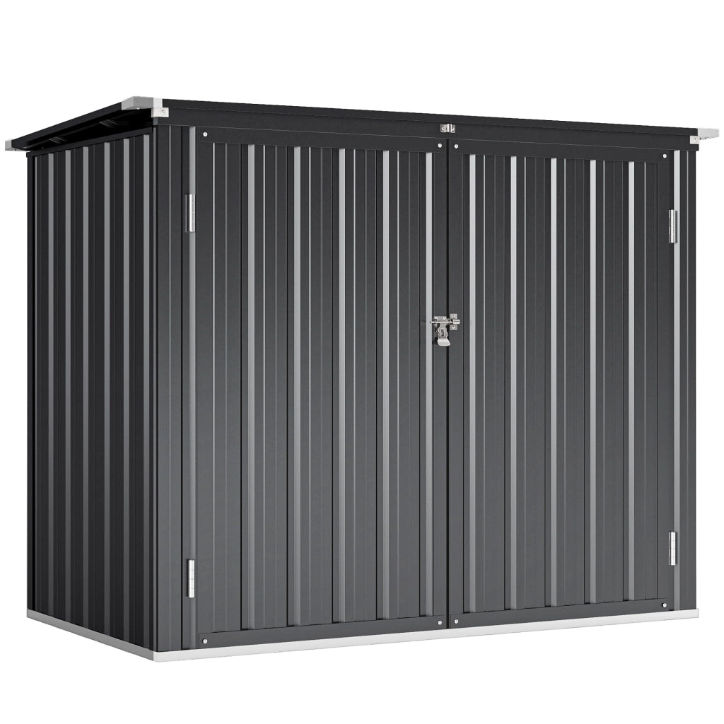 Capanno Rifiuti Esterno 1,2 m2 ¨C Zephmum ¨C 150x80x117 cm Acero Galvanizzato