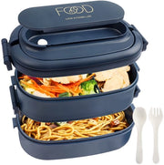 Contenitore da picnic per adulti 1550 ml - 2 strati - 3 compartimenti - BPA libero - Facile da trasportare - Adatto per ufficio/scolastico - Contenitore per pasti