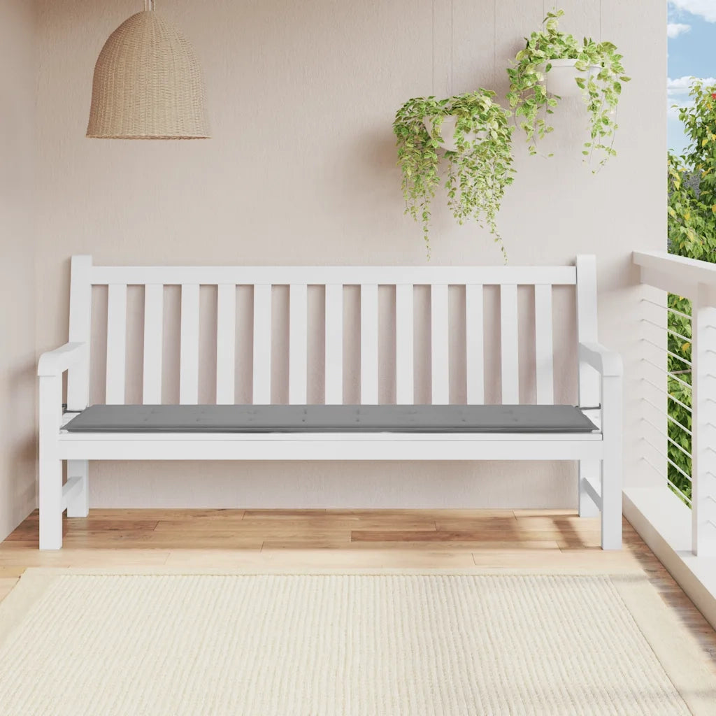 Cuscino per Panca Grigio 200x50x4 cm in Tessuto Oxford 47607