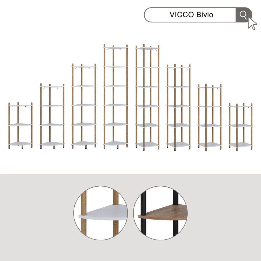 Vicco Libreria Bianco/pino 29 x 102.5 cm con 4 vani portaoggetti