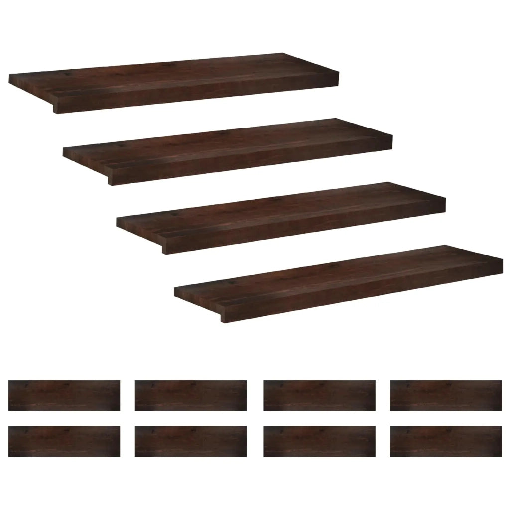 Tappeti per scale 12 pz 90 x 25 x 2 cm Marrone Scuro 3446378