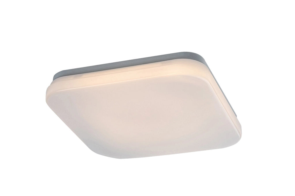 Plafoniera esterna quadrata bianca 28cm LED 18W sensore