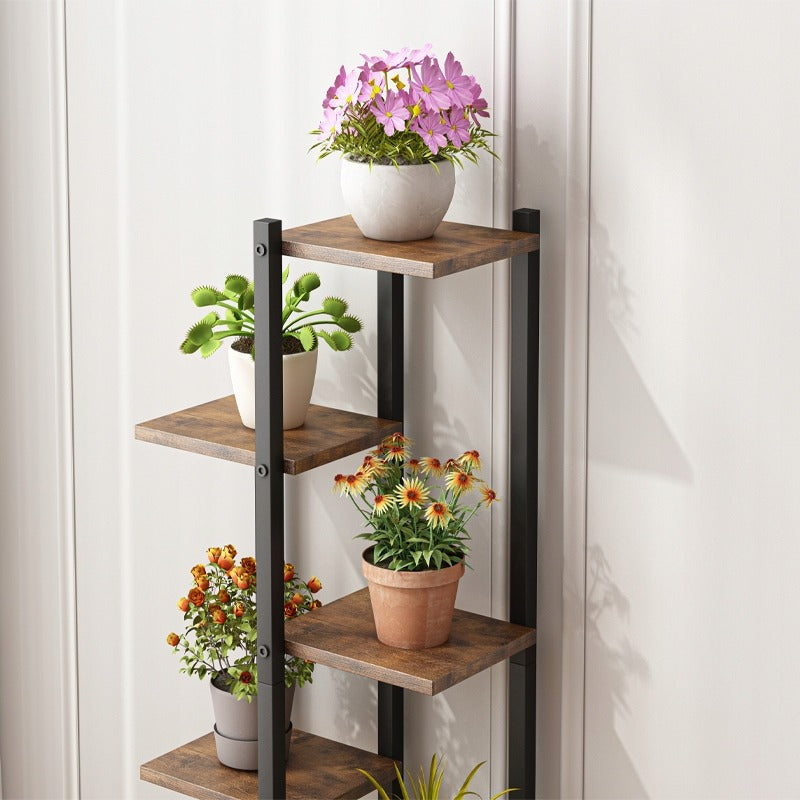 Supporto per Piante Marrone 60x24x113 cm Ideale per Balcone e Terrazzo