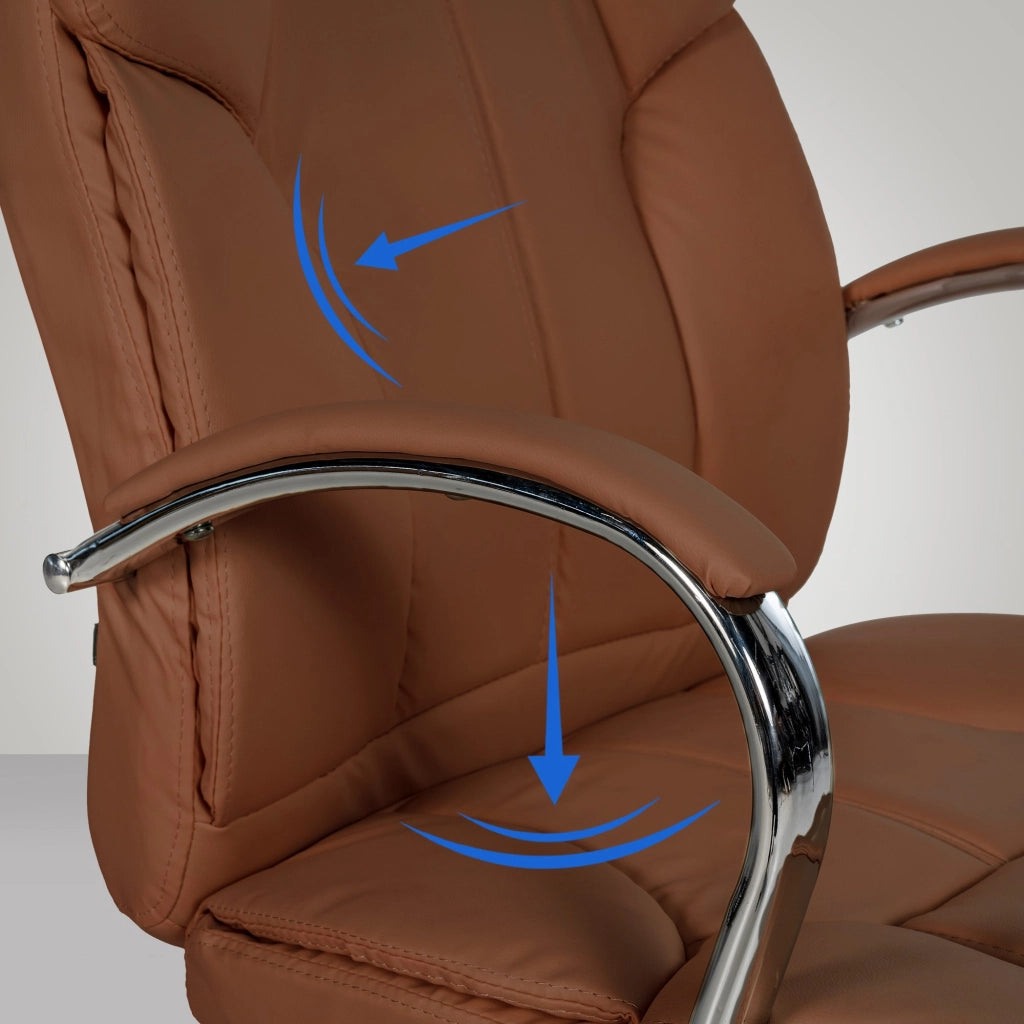 Poltrona ufficio XXL Xanthos in similpelle marrone chiaro