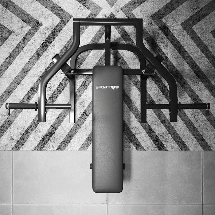 Panca per Pettorali ad Altezza Regolabile 150x150x60-85 cm in Acciaio Nero