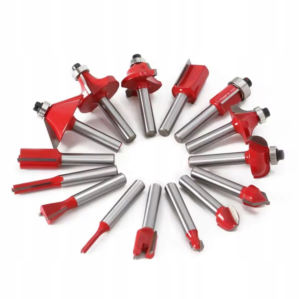 Set Frese per Legno Rosfix WoodCut Pro 15 – 15 Pezzi | Trascinatore 6,35 mm | Alta Qualità, Acciaio e Carburo