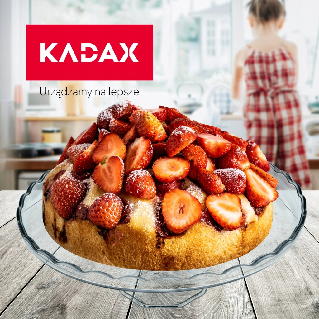 Alzatina per torta KADAX, piatto da frutta in vetro con gambe, 32 cm