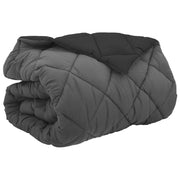 Piumone | Duvet Invernale Nero e antracite 220 x 240 cm Microfibra