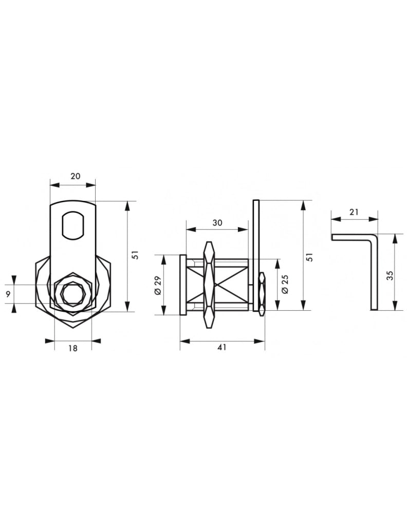 Cilindro con camme per cassette postali – ottone resistente, 3 chiavi, 23 mm - THIRARD