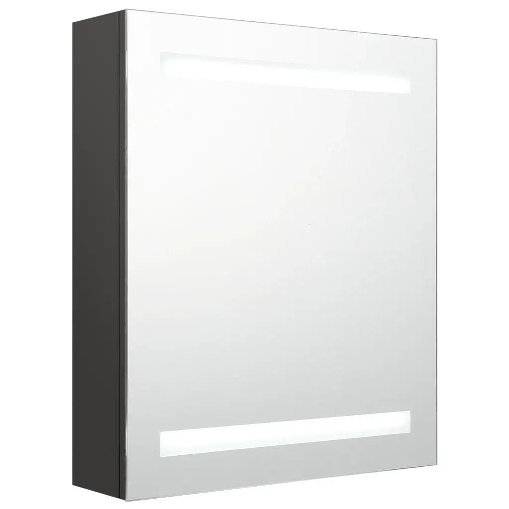 Armadietto Bagno | Armadio da bagno con Specchio e LED Antracite 50x14x60 cm