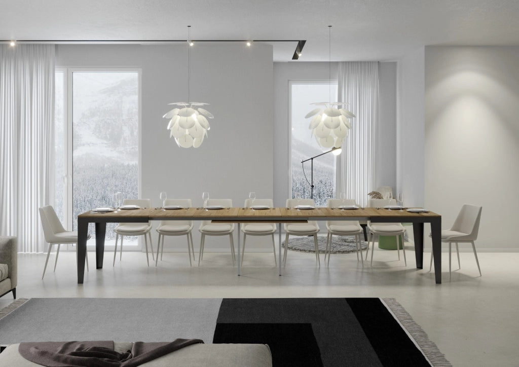Tavolo Allungabile 120-380x90x77 cm Flame Evolution Quercia Naturale