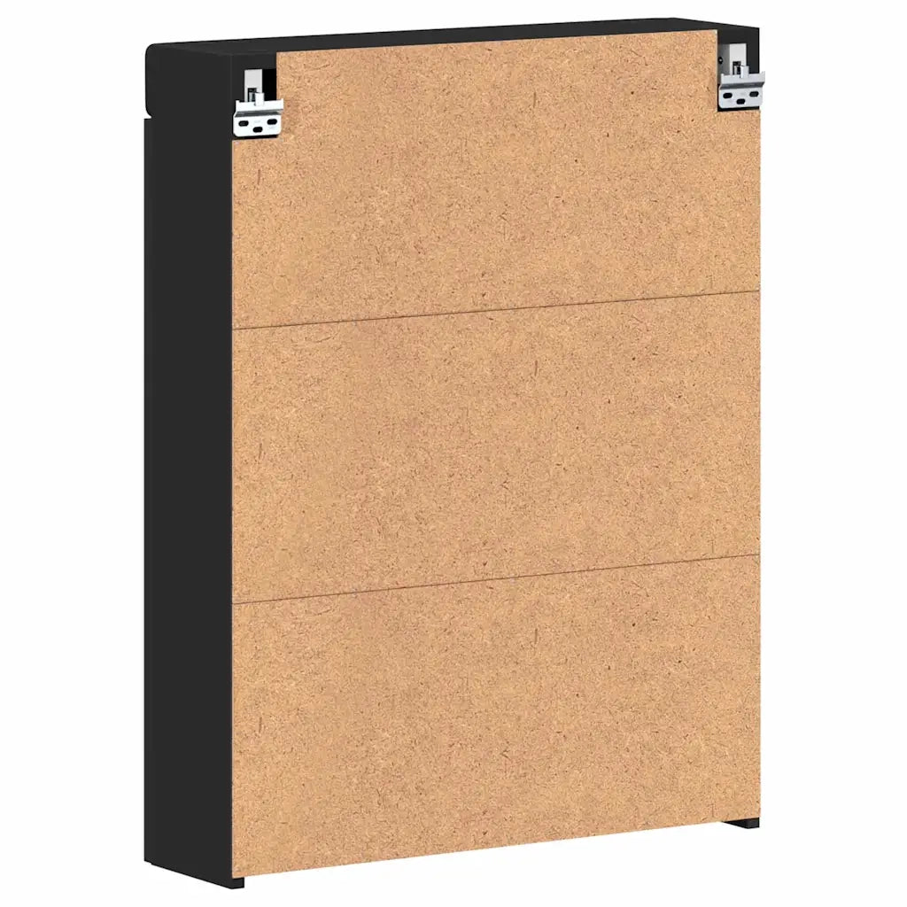 Mobiletto per specchio da bagno TULUM Nero 60 x 16,5 x 78 cm