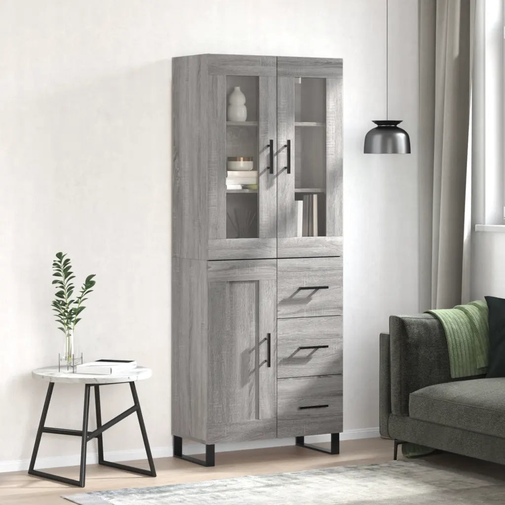 Credenza | Madia | Buffet da pranzo | Armadio da pranzo Grigio Sonoma 69,5x34x180 cm in Legno Multistrato