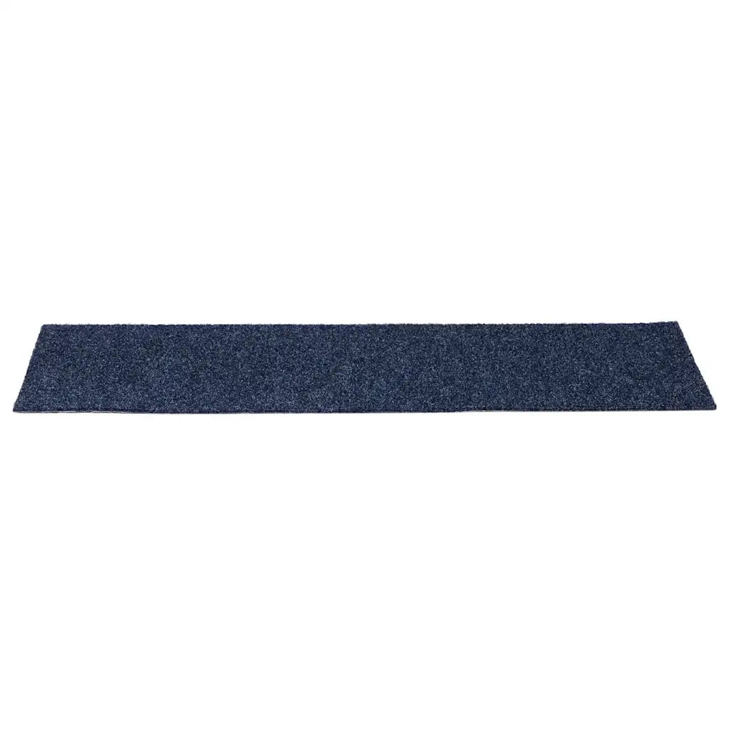 Tappetini per scale autoadesivi 15 pz 76x20 cm Grigio Blu Rettangolari 326929
