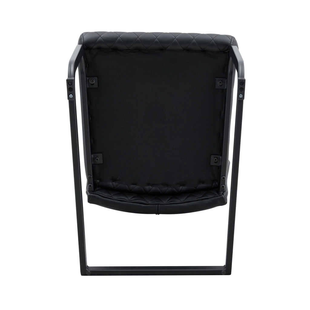 SEDIA DA PRANZO 2 PEZZI Schienale alto 100 cm Nero PU e metallo